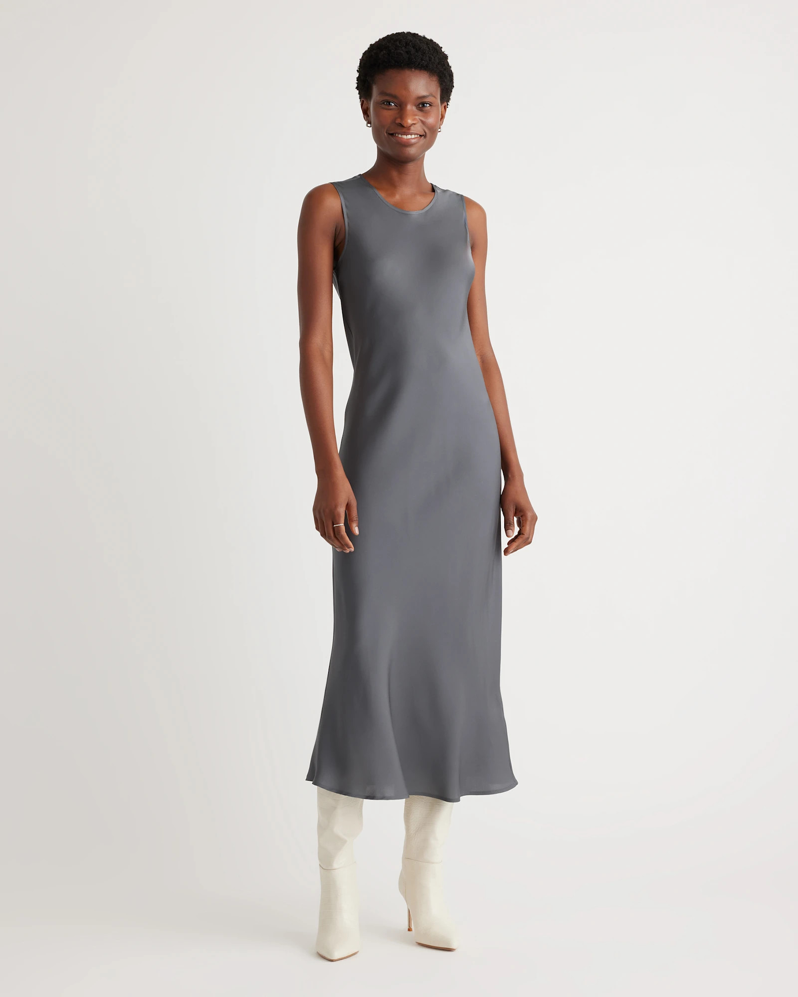 Washable Stretch Silk Tank Midi Dress | Quince