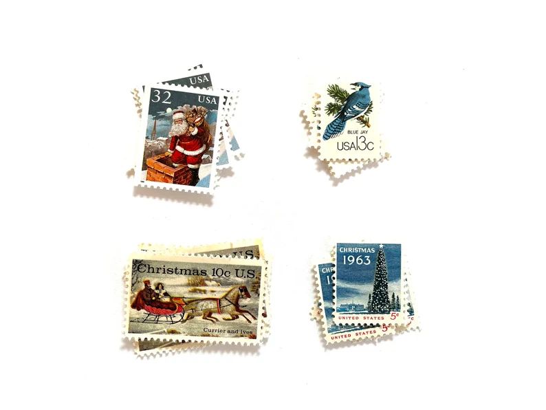 Christmas Vintage Unused Postage Set 1 oz. / 60 cents / For 5 Letters / USPS Stamps for Holiday C... | Etsy (US)