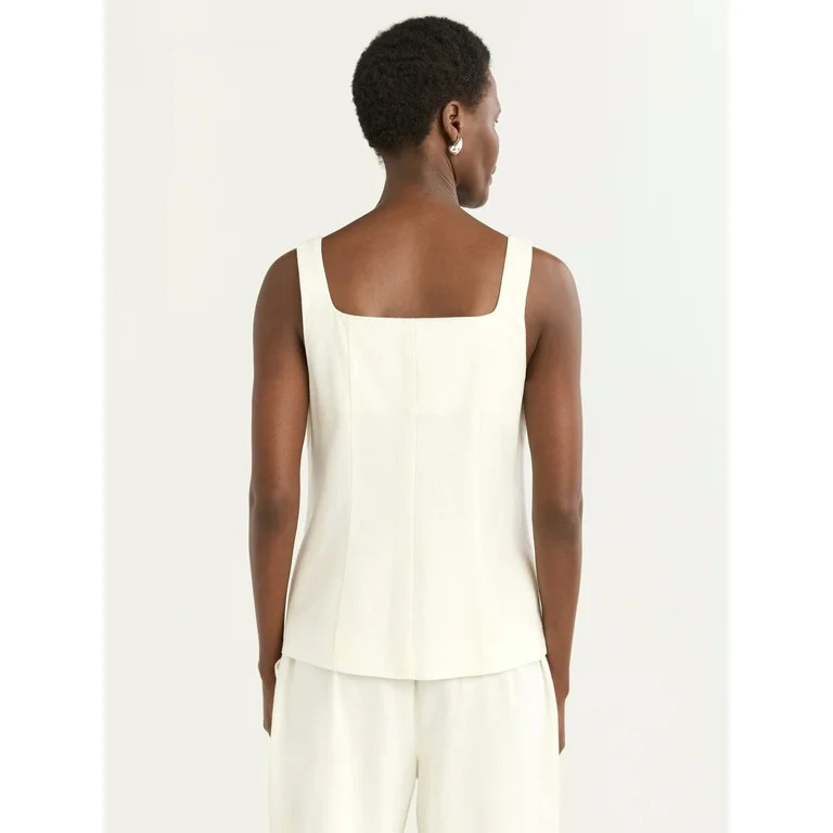 Scoop Women's and Women's Plus Linen Blend Longline Vest, Sizes XS-4X | Walmart (US)