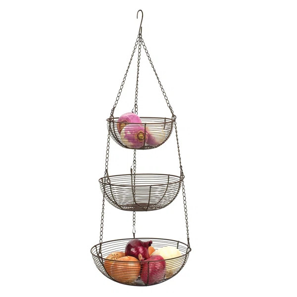 3 Tier Hanging Metal Basket | Wayfair Professional
