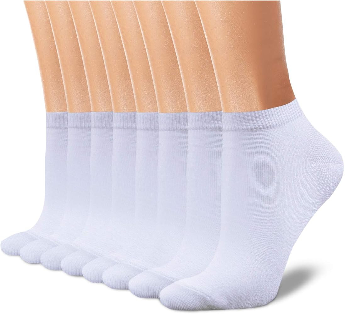 CHARKING 8 Pairs Ankle Socks for Women - Non Slip Cotton No Show Low Cut Casual Socks | Amazon (US)