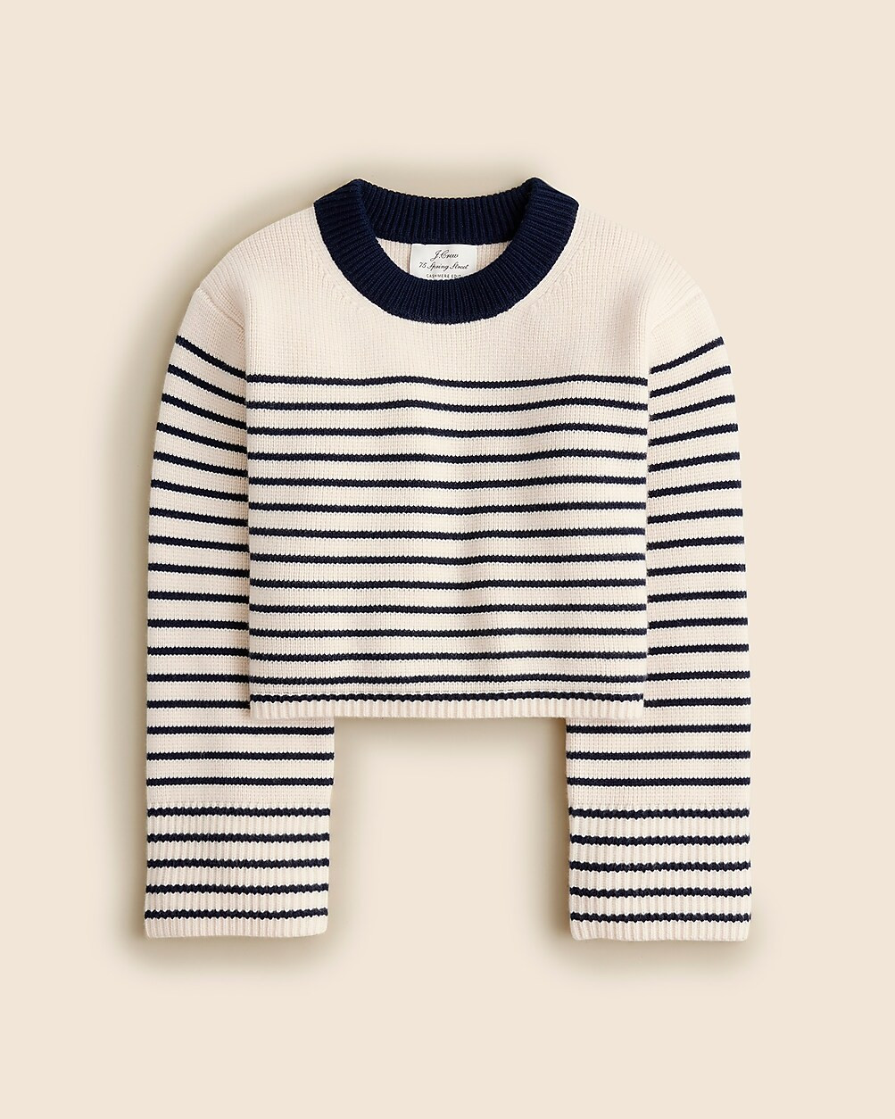 Spring Street ribbed cashmere crewneck sweater in stripe | J. Crew US