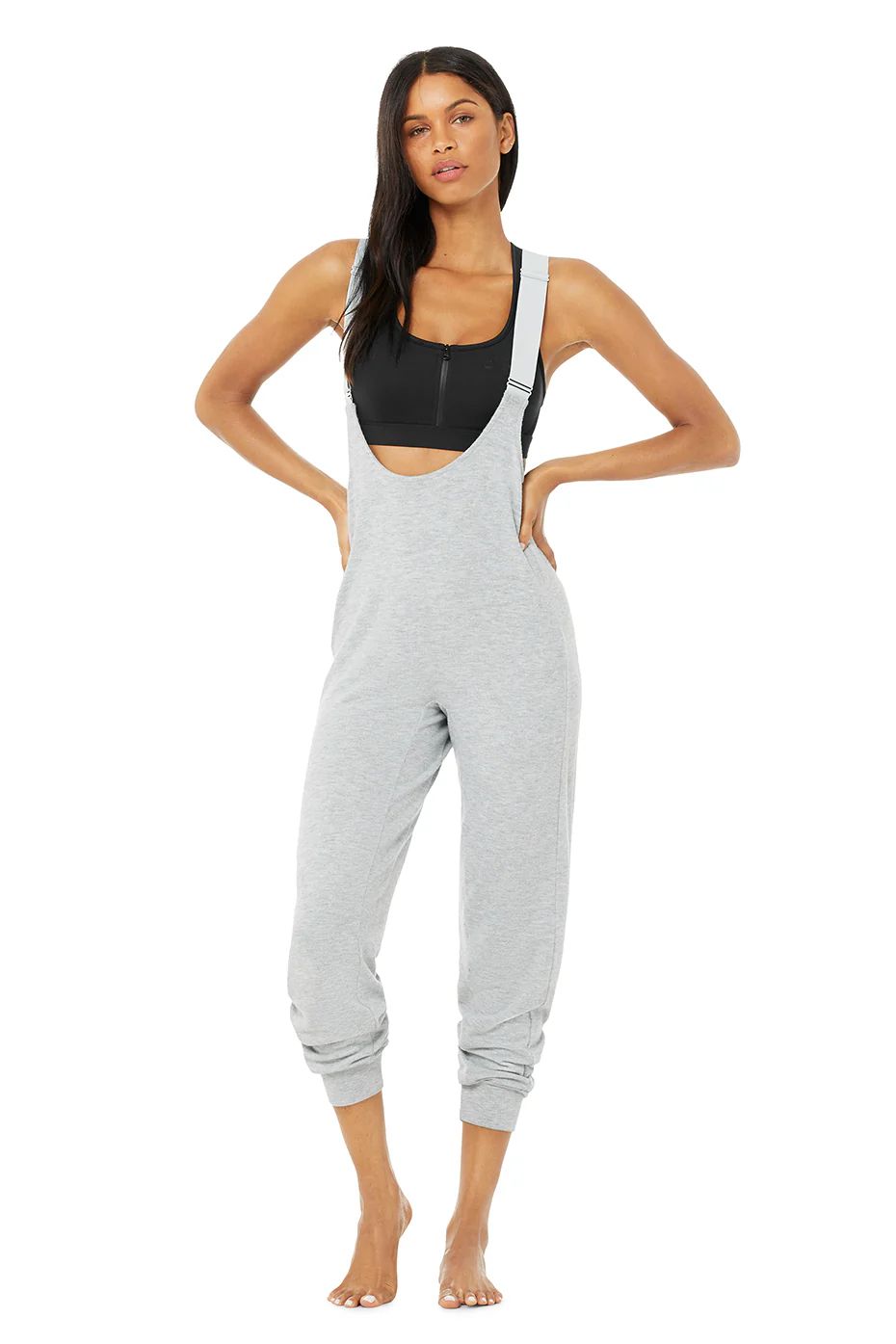 Alo YogaÂ® | Layback Jumpsuit Top in Athletic Heather Grey, Size: 2XS | Alo Yoga