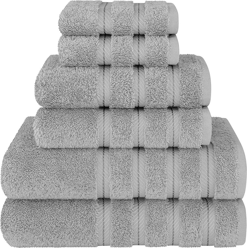 American Soft Linen Luxury 6 Piece Towel Set, 2 Bath Towels 2 Hand Towels 2 Washcloths, 100% Turk... | Amazon (US)