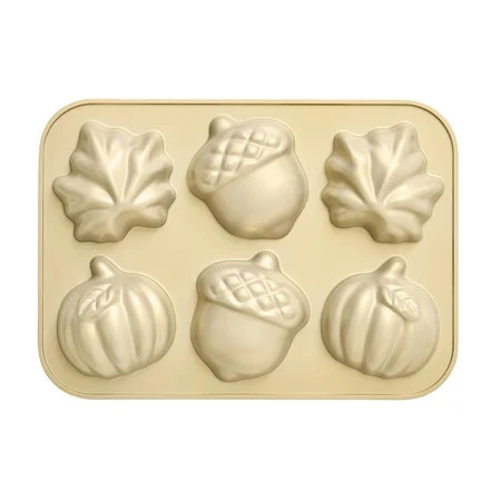 Better Homes & Gardens Cast Aluminum Golden Nonstick Fall Cakelet Pan, 12.11inch Length x 8.66inc... | Walmart (US)