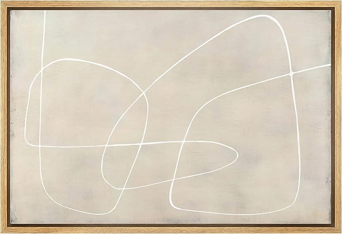 wall26 Framed Canvas Print Wall Art Geometric Mid-Century Tan White Lines Abstract Shapes Illustr... | Amazon (US)