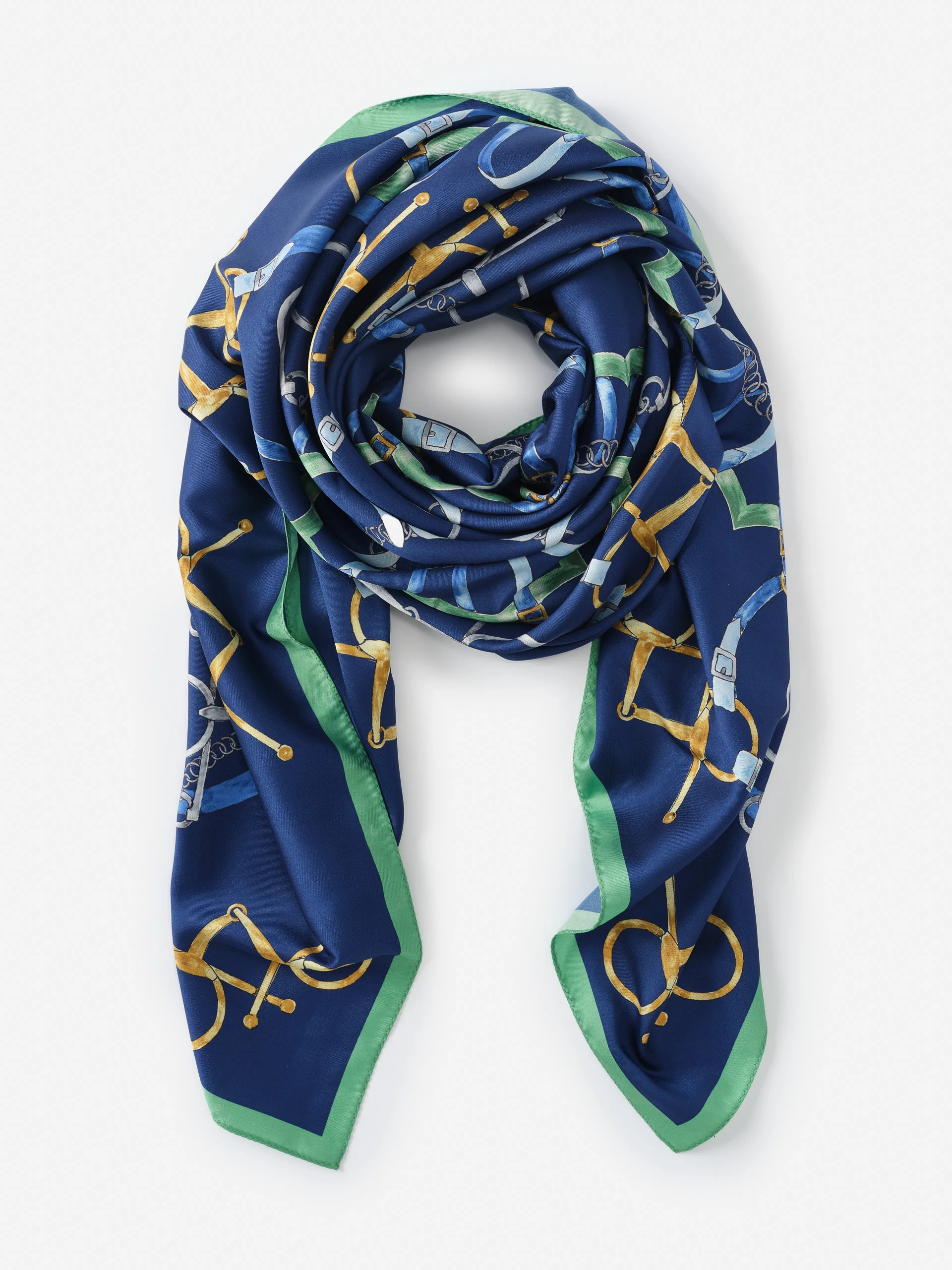 Navy/Green Modern Dressage Border The Magic Scarf | Women's Scarves | J.McLaughlin | J.McLaughlin