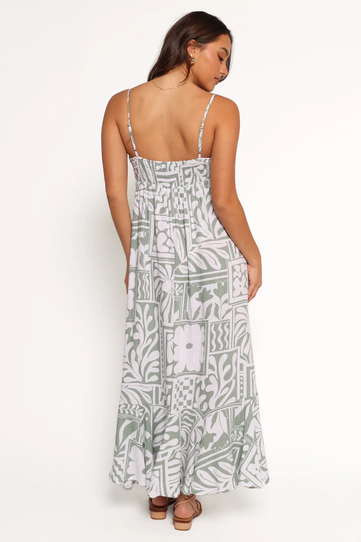 Kelsie Midi Dress - Sage Print | Petal & Pup (US)