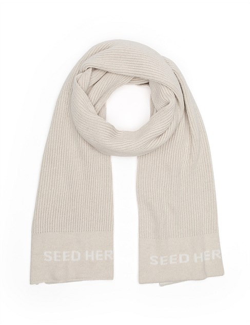 RIB KNIT LOGO SCARF | David Jones (Australia & New Zealand)
