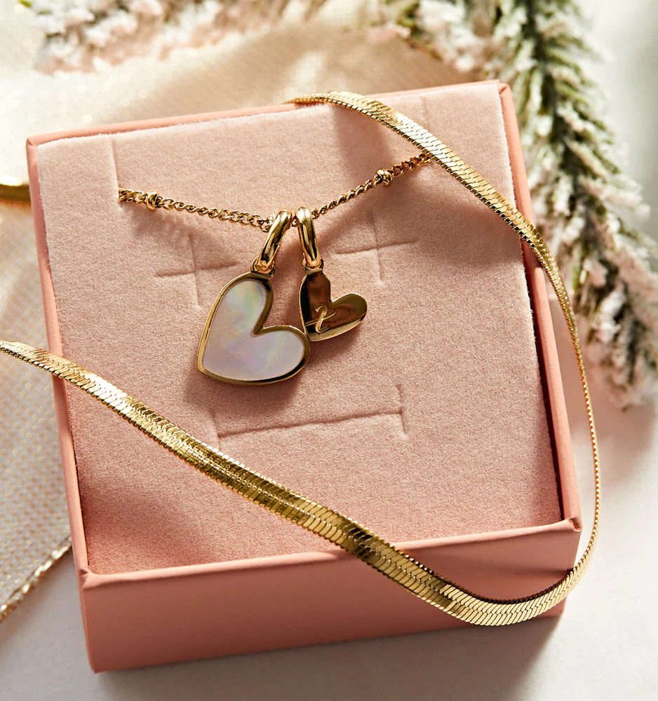 Heart Necklace + Herringbone Chain Set | Rellery