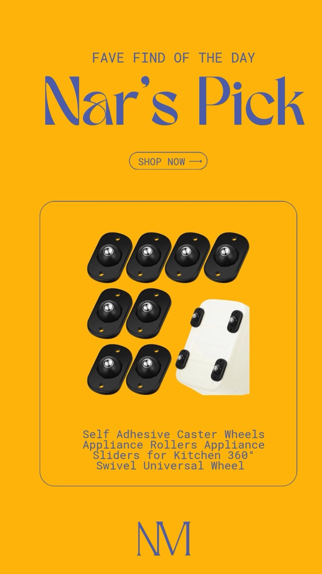 FAVE FIND OF THE DAY & THIS IS A GAME CHANGER!!!
These self-adhesive caster wheels make heavy appliances SO easy to move throughout the kitchen! 

360° swivel appliance rollers
Stick-on install — no tools needed !!!

Makes cleaning, rearranging & accessing tight spaces effortless!
Linked on LTK!!!

appliance rollers, self adhesive caster wheels, kitchen organization hack, easy cleaning solution

#LTKHome #LTKSaleAlert