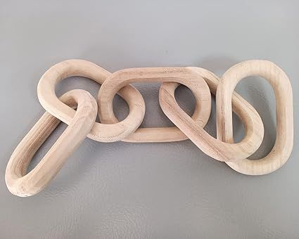 Decorative Wood Chain Link | Modern Decorative Chain Link | Natural Hand Carved Link Chain | Coff... | Amazon (US)