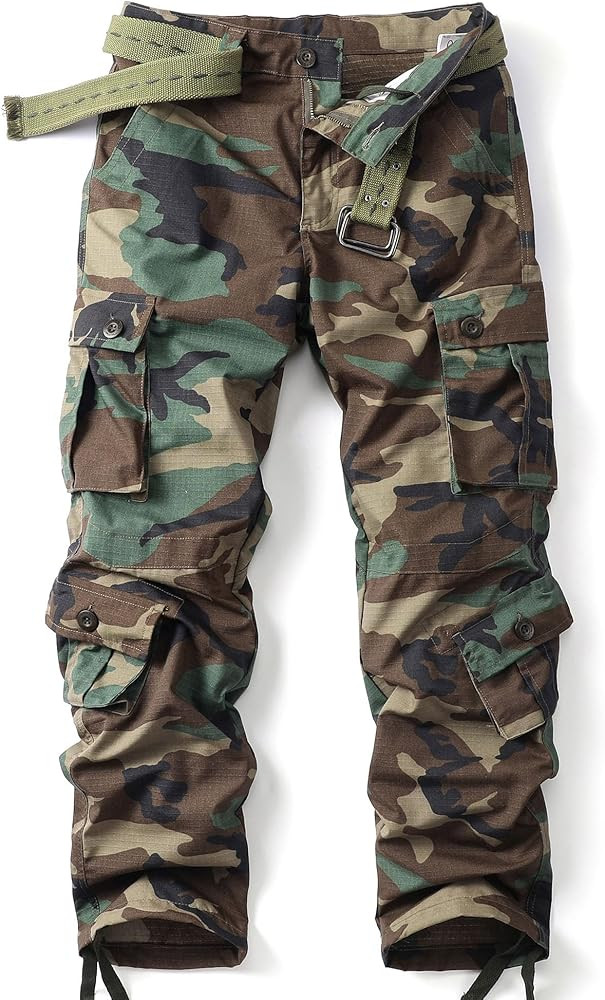 Men's Camo Cargo Pants,Military Tactical Ripstop Hiking,Lightweight Outdoor Pants with Multi Pock... | Amazon (US)