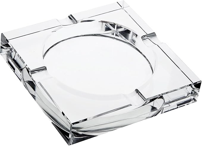 Juvale Crystal Glass Ashtray - 7 x 7 x 1.5 in, Clear Classic Square - Indoor Ashtray for Smokers,... | Amazon (US)
