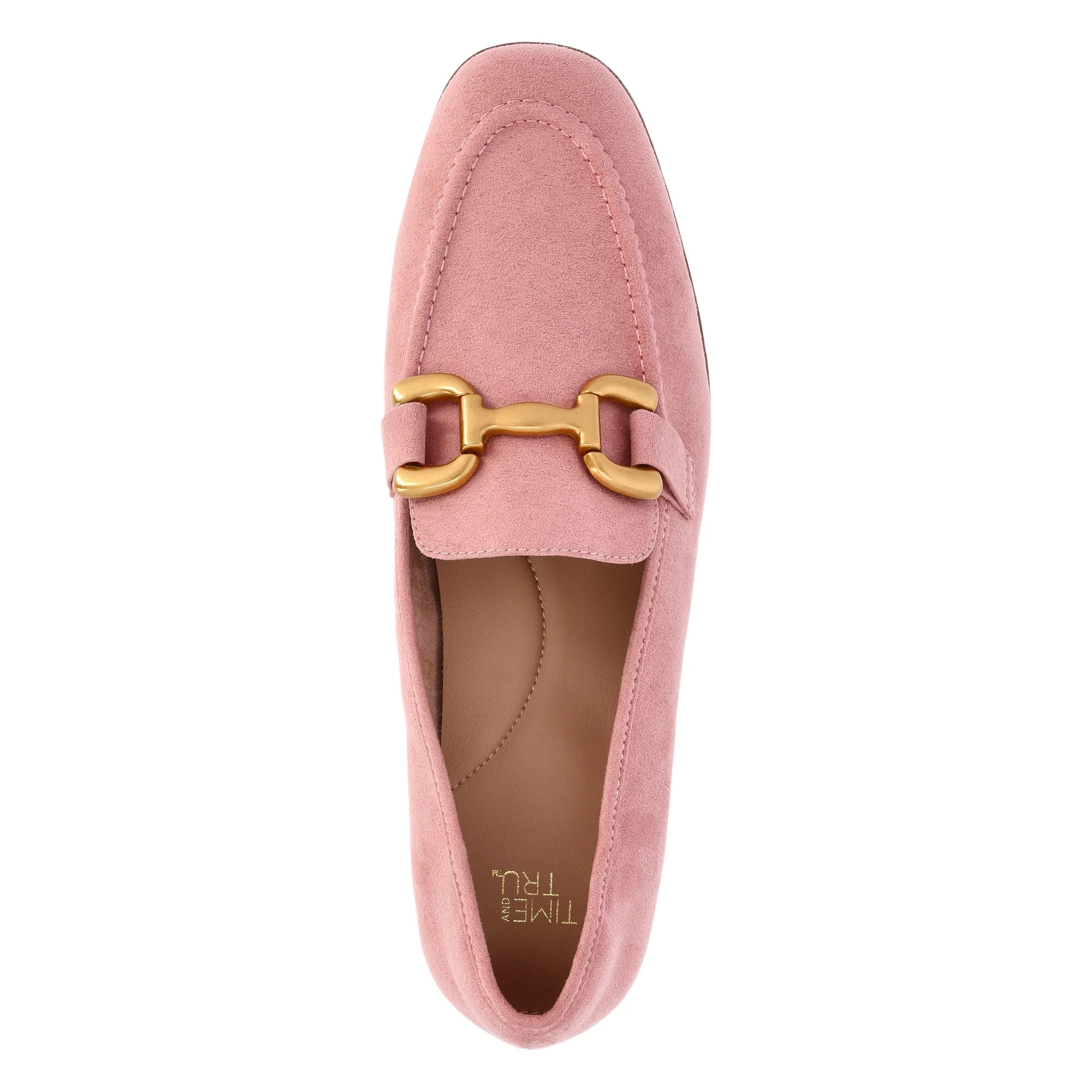 Time and Tru Women's Faux Microsuede Buckle Loafers | Walmart (US)