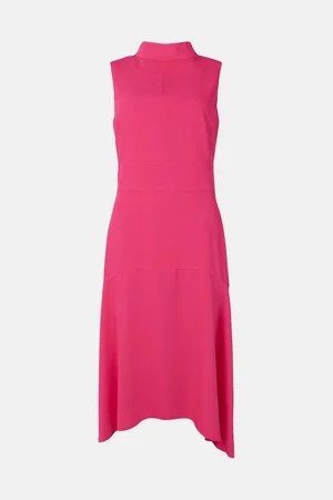 Soft Tailored High Low Midi Dress | Karen Millen US