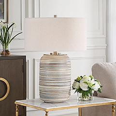 Uttermost Prospect 27" High Striped Ceramic Table Lamp | Lamps Plus