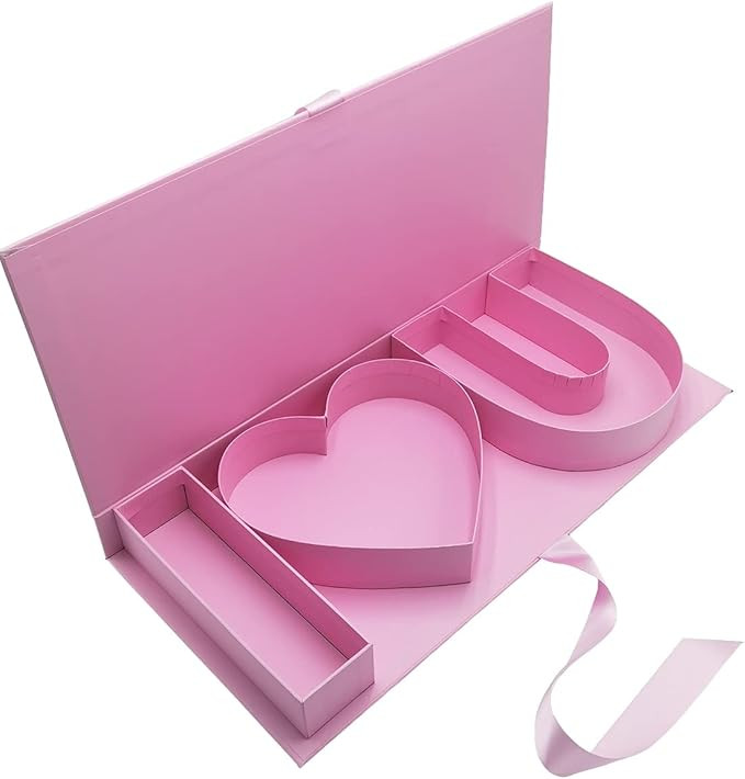 WENPACK Empty Flower Gift Box I Love U Cardboard Letter Shaped Fillable Chocolate Strawberry Cand... | Amazon (US)