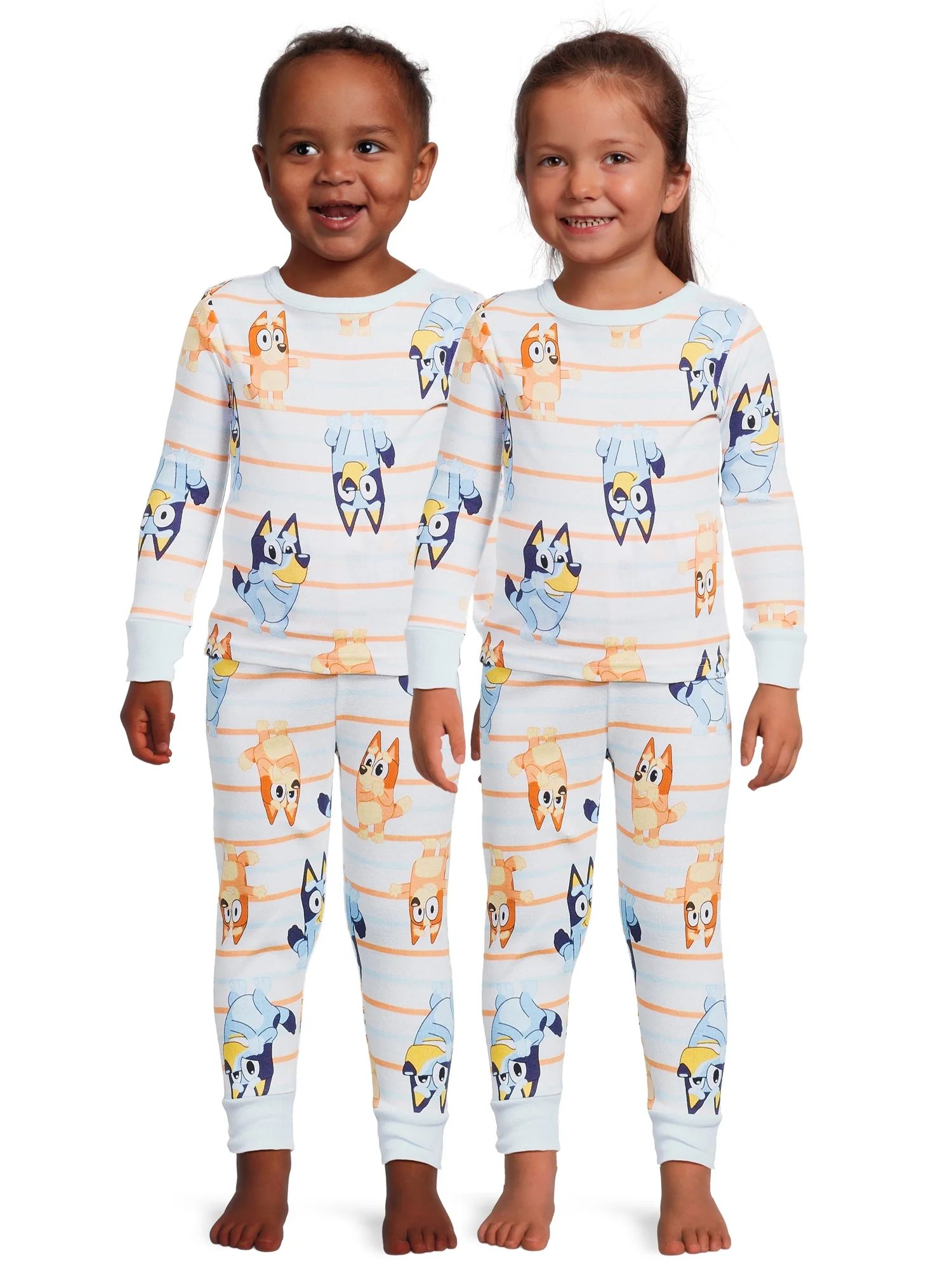 Bluey Toddler Unisex Long Sleeve Top and Pants, 2-Piece Pajama Set, Sizes 12M-5T | Walmart (US)