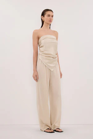 PERCY SANDSTONE SILK SCARF TOP | DISSH