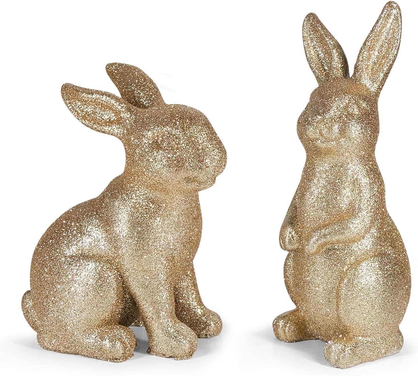 Golden Powder Polyresin Bunny Easter Decor,Table Rabbit Easter Decorations,Spring Bunnies Decorat... | Amazon (US)