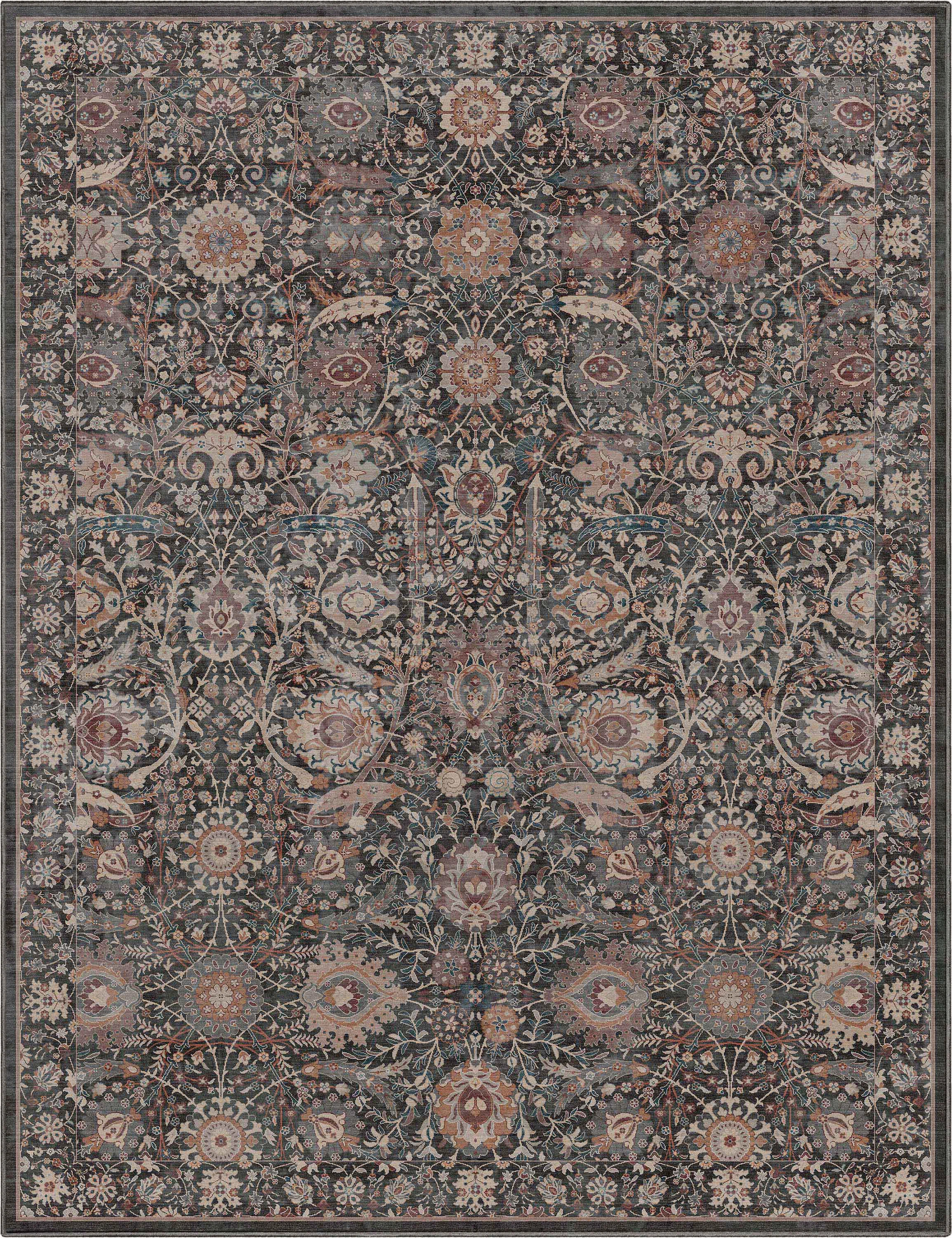 Well Woven Asha Liana Vintage Oriental Charcoal Gray Flat-Weave Rug | Wayfair North America
