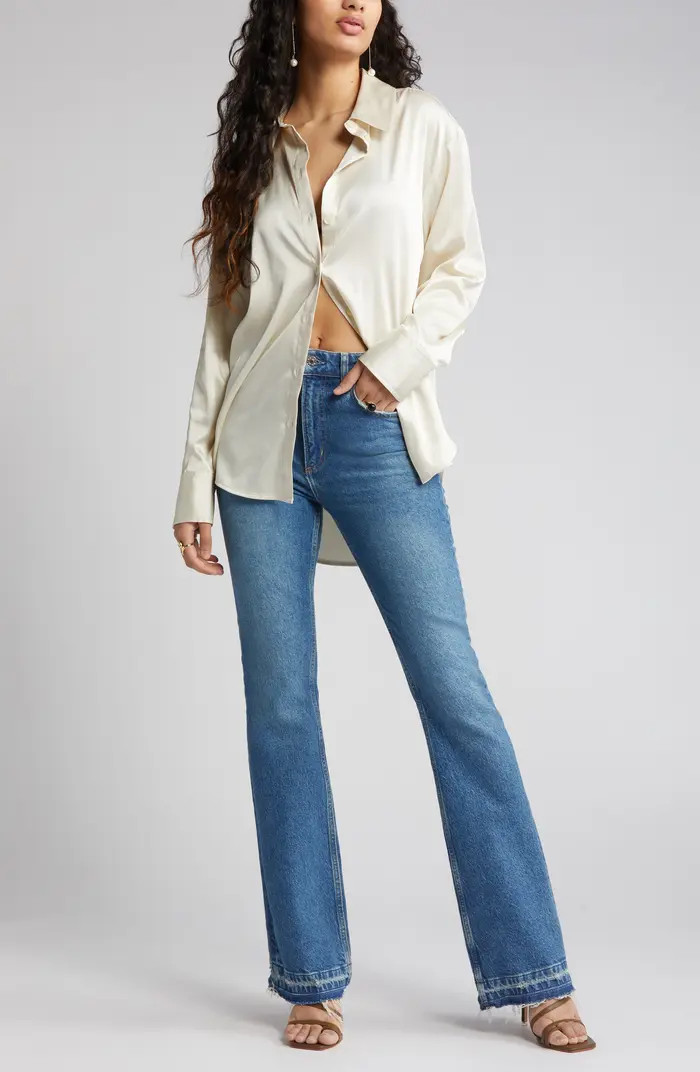 Satin Button-Up Shirt | Nordstrom