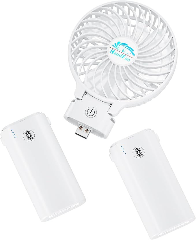 HandFan 10400mAh Portable Handheld Fan With Charger, Rechargeable Personal Hand Fan, Foldable Ele... | Amazon (US)