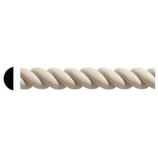 Ornamental Mouldings 9/32 in. x 11/16 in. x 96 in. White Hardwood Rope Trim Moulding 2002/2-8WHW ... | The Home Depot