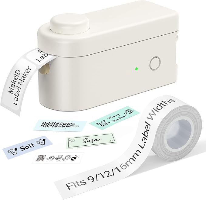 Makeid Label Maker Machine with Tape - Compatible with 9/12/16mm Waterproof Tape, Portable & Rech... | Amazon (US)