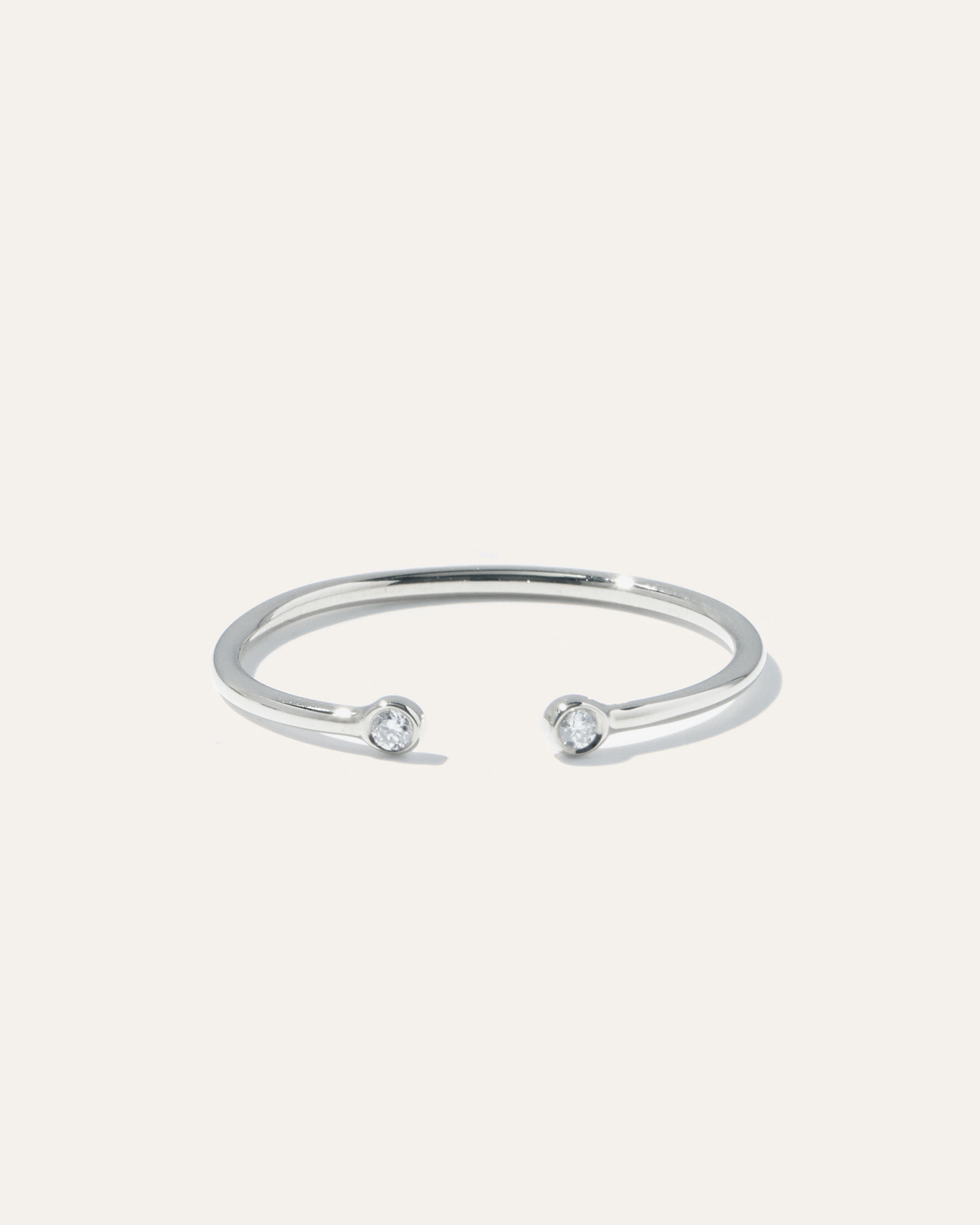 Quince | Women's Diamond Bezel Open Ring in White Gold, Size 9 | Quince