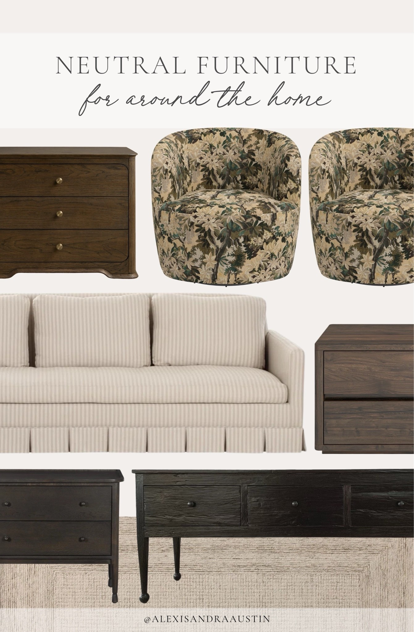 Neutral furniture favorites around the home with a pop of pattern! Timeless, seasonal picks perfect for every day living.

Home finds, neutral home inspo, spring refresh, furniture favorites, timeless home inspo, collected style, living room refresh, sideboard details, upholstered sofa, accent chest, accent chair, sideboard details, neutral area rug, Wayfair, Lulu and Georgia, McGee and Co, Home and Kids Co, shop the look!

#LTKSeasonal #LTKHome