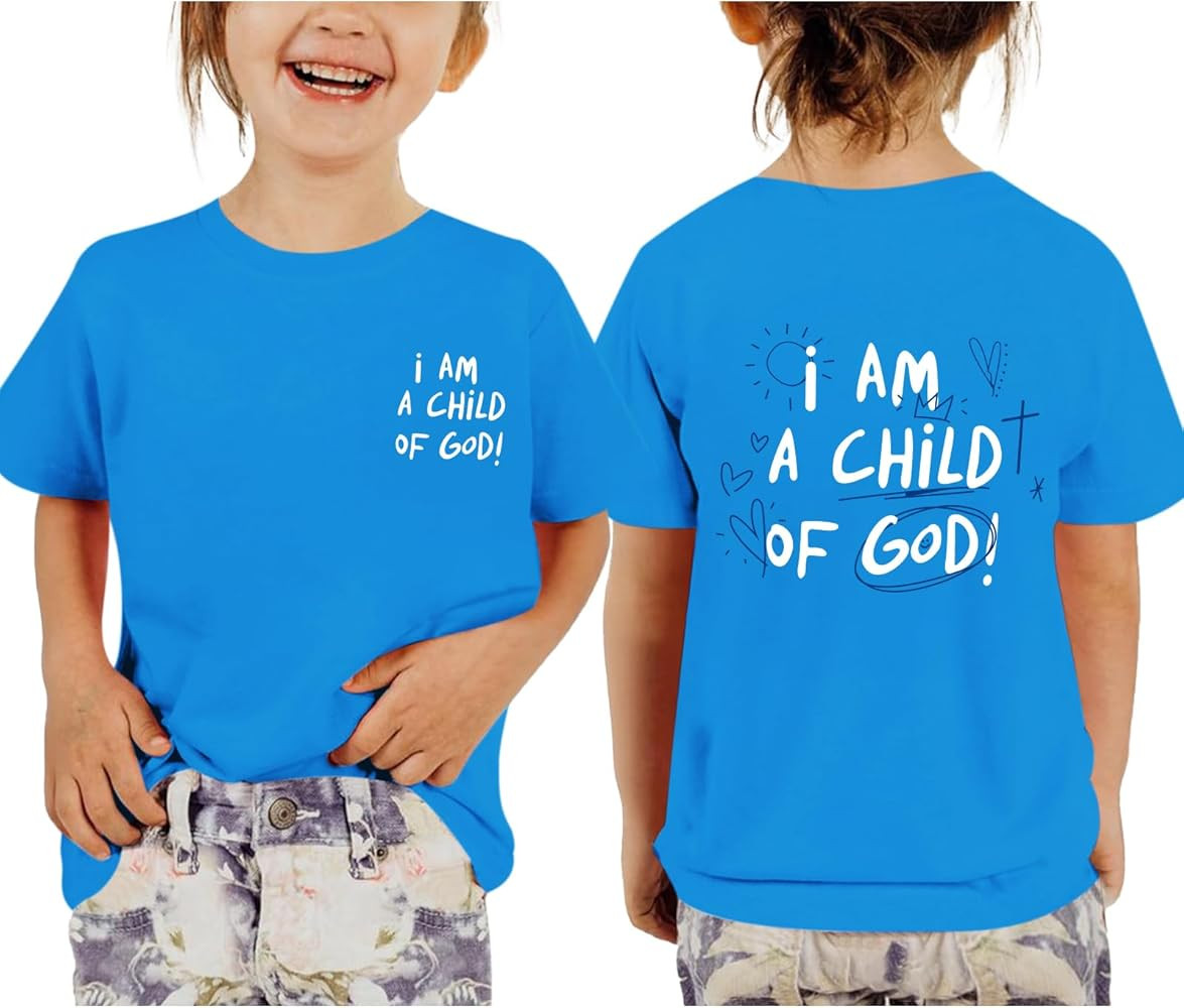 KEEVICI Cute I Am A God of Child Shirt Girls Graphic Tees Christian T Shirts for Kids Jesus Relig... | Amazon (US)