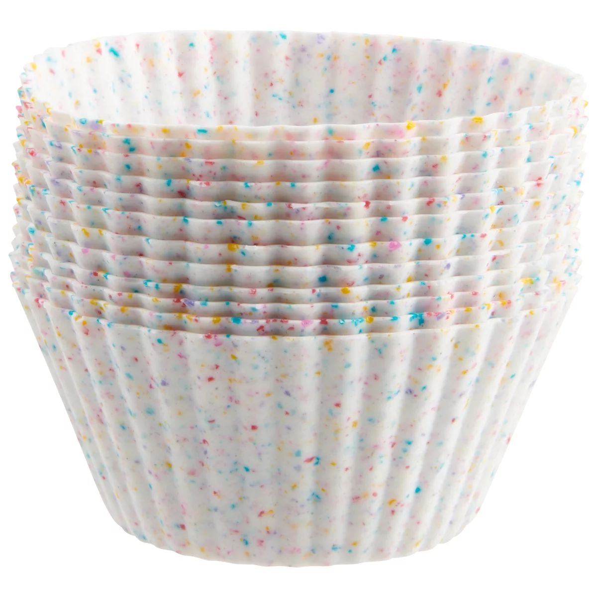 Trudeau Silicone Cake Pan,12 Count Standard Muffin Baking Cups, Multi-Color Confetti - Walmart.co... | Walmart (US)