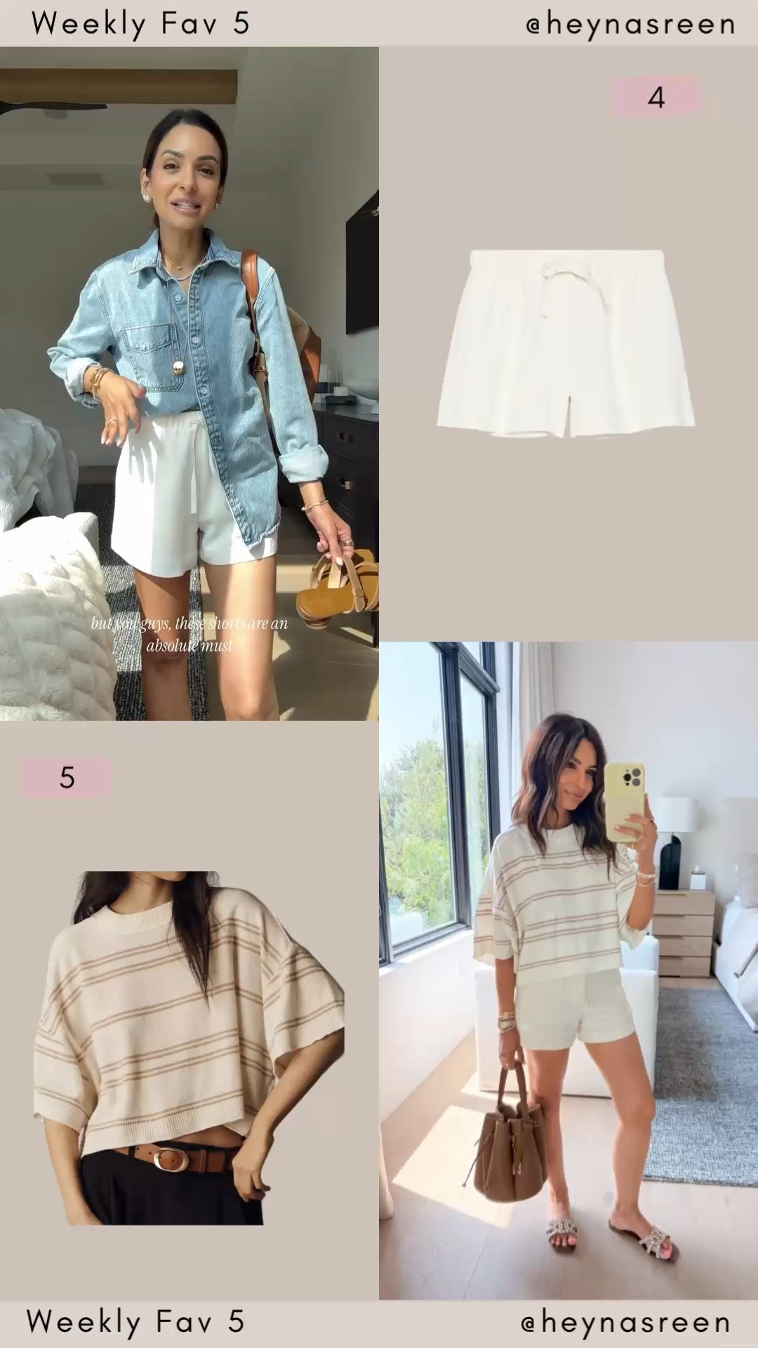 Fav 5:
#4: Aritzia lodge shorts
#5: Anthropologie stripped sweater