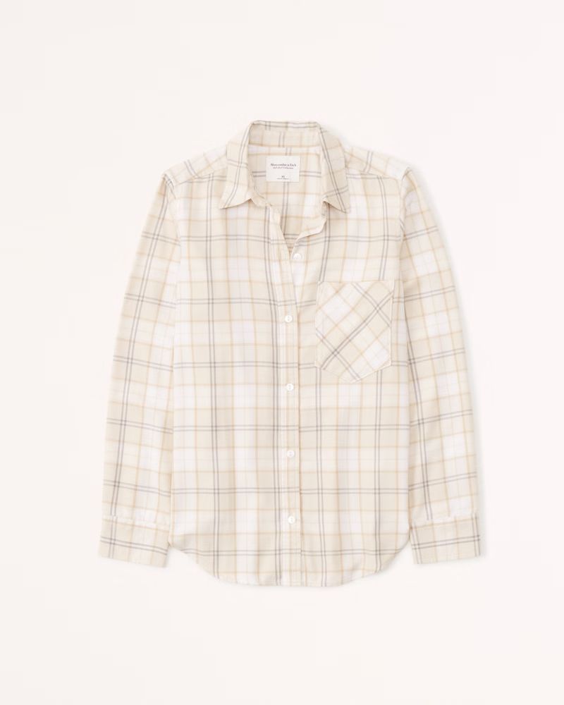Women's Relaxed Flannel | Women's Tops | Abercrombie.com | Abercrombie & Fitch (US)