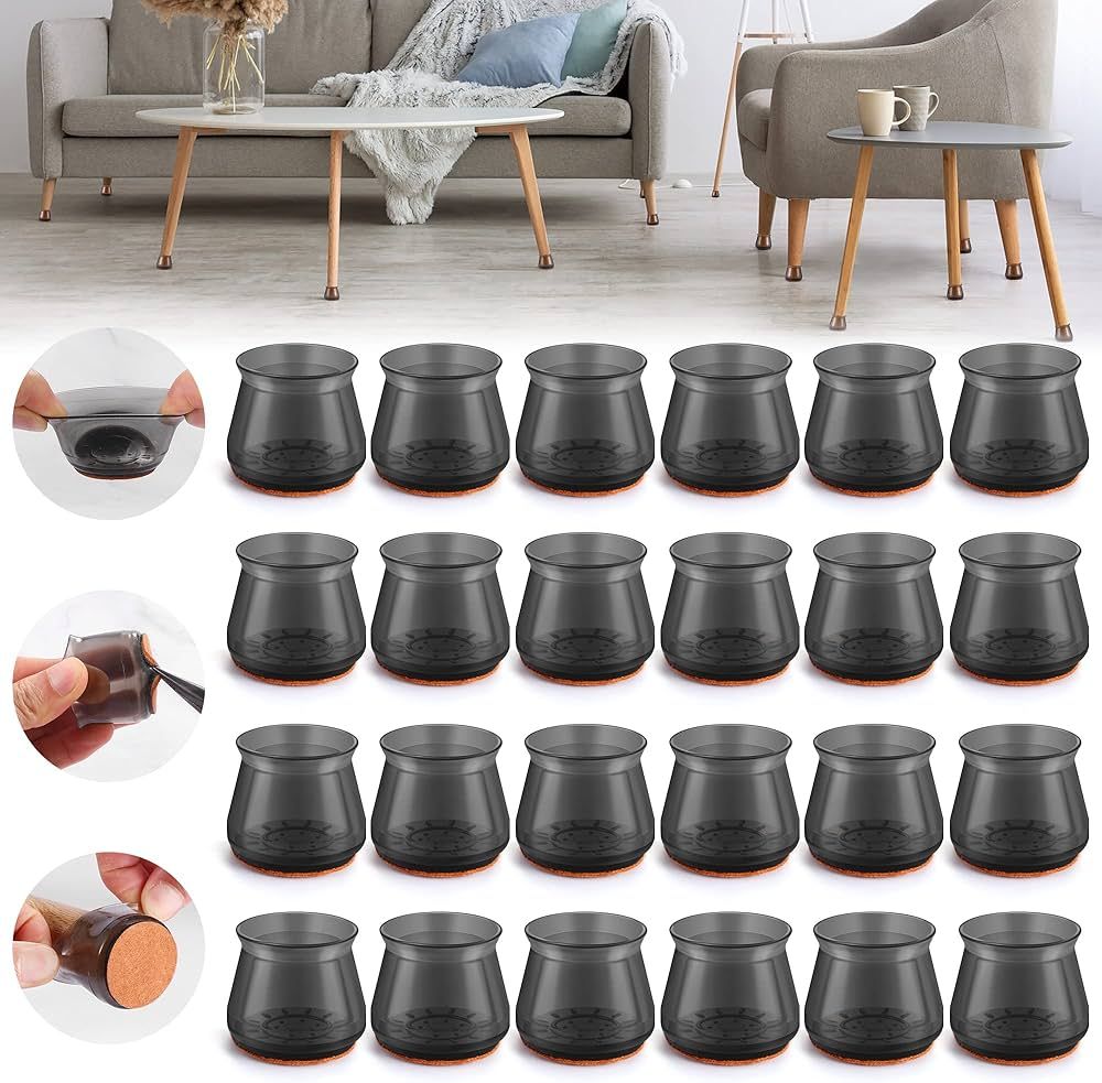 24PCS Upgraded Silicone Chair Leg Floor Protectors for Hardwood Floors, Furniture Sliders for Cha... | Amazon (US)