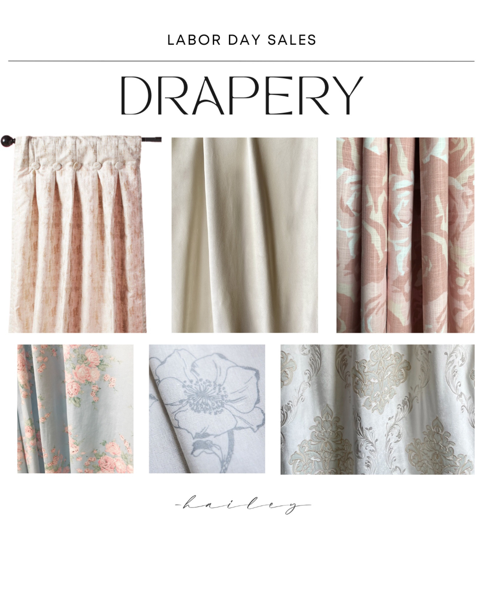Labor Day Sales! With Labor Day fast approaching, it's the perfect time to seize some fantastic deals for your home. 

🔅 Today’s Labor Day Deals:  Drapery! 🔅

Labor Day Sales 2023! 🤍🩶

September 4th, 2023, marks the date for Labor Day, and I've put together an exclusive list of the best home deals from major online retailers. Everyone loves a good bargain, especially when shopping for their home. 

Whether you're looking to start your holiday shopping early or revamp your closet for the fall season, this post has got you covered. Don't miss out on any of these incredible home deals - visit my Chic Style Blog, haileyefeldman.com, & check out the top picks to keep in mind.

#LTKSale #LTKsalealert #LTKhome