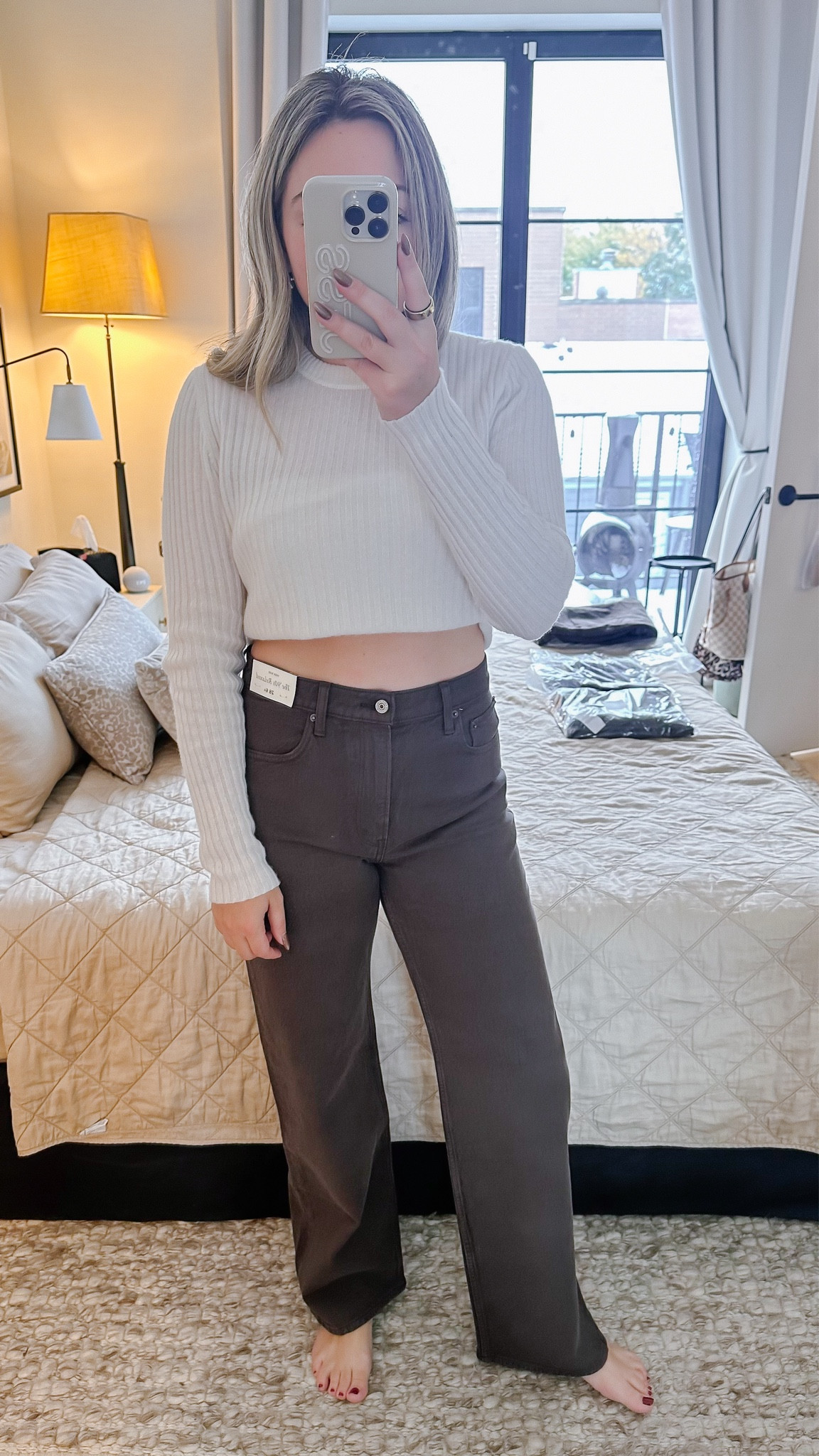 Abercrombie & Fitch Denim Try-On.
I’m 5’5” and have a shorter torso and longer legs. Their ‘ULTRA High Rise’ is 11.5” and way too tall for me. Their 10.5” ‘High Rise’ is perfect for me — you’ll see those with the brown and silver jeans. (90s Relaxed)
The black faux leather pants are in the 90s Straight ULTRA high rise.
If you’re going for their ‘Curve Love’ styles, know that you’ll get an extra 2” through the hips, but I’ve found the waist is tighter, too. Might be worth sizing up in the Curve Love! Otherwise with their classic cuts, I’d say they’re true to size.

#LTKSeasonal #LTKSpringSale #LTKstyletip