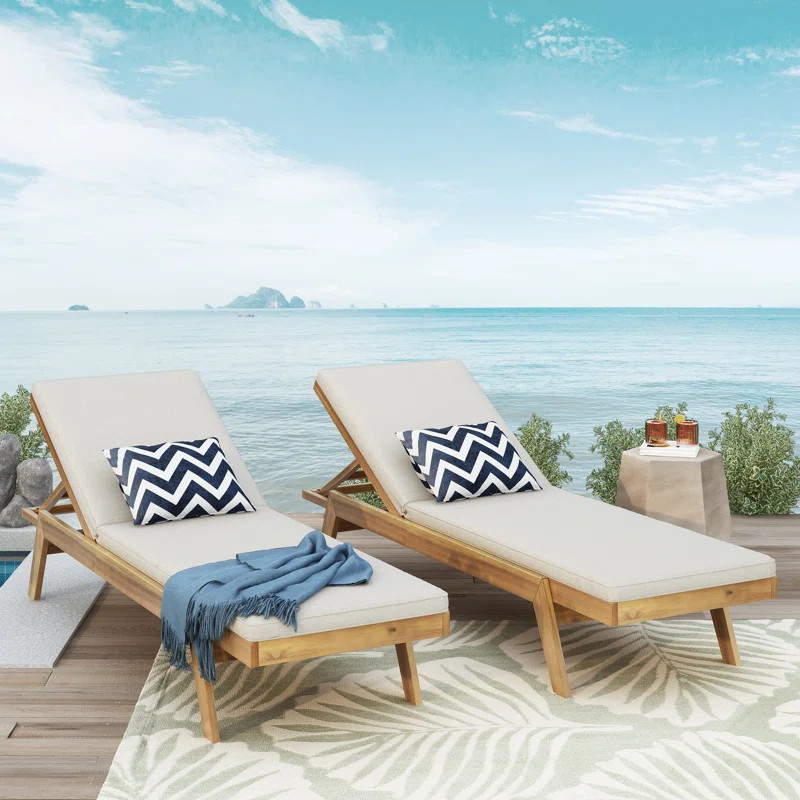 Brayhan Outdoor Acacia Chaise Lounge | Wayfair North America