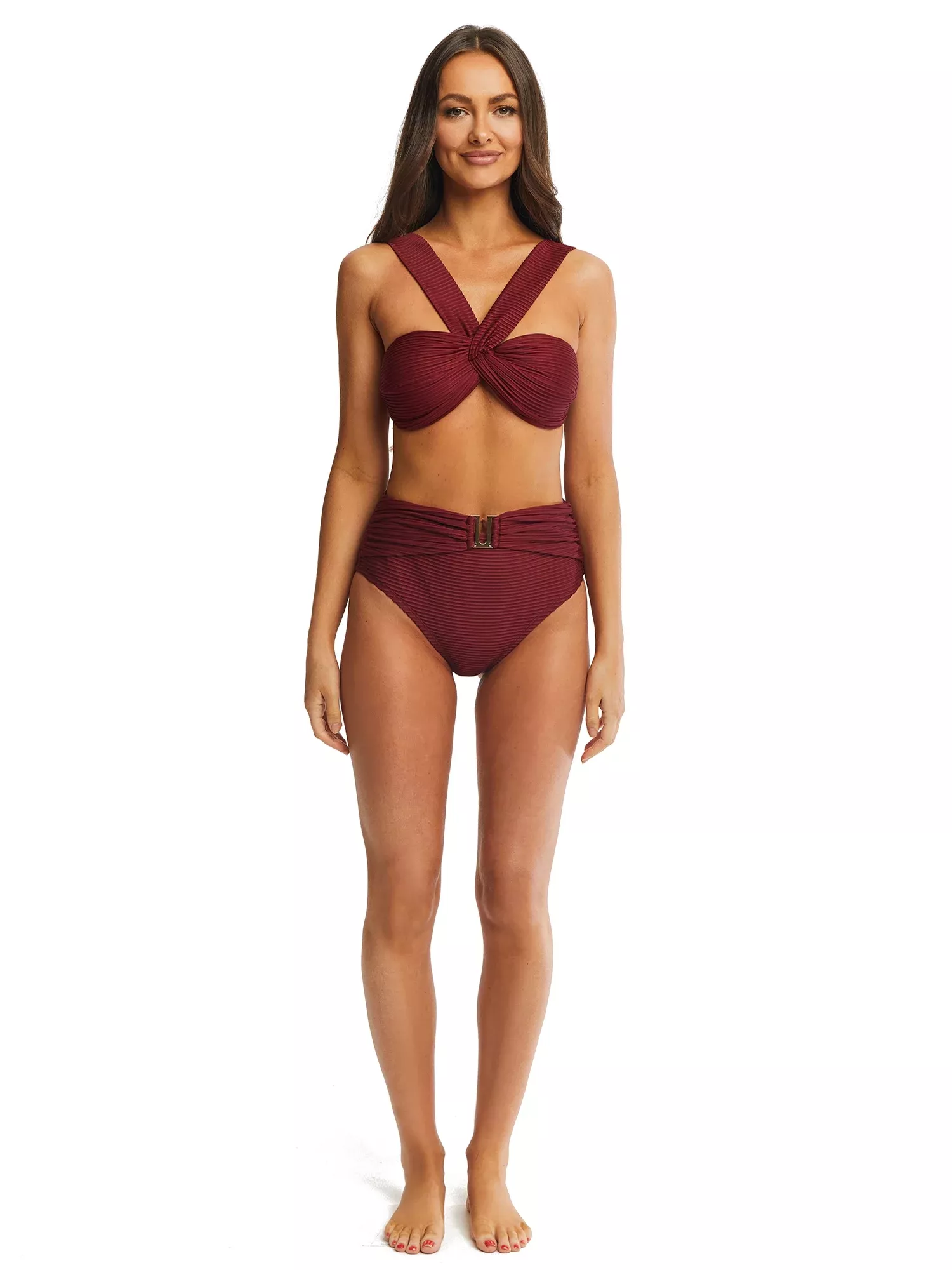 Time and tru high waisted swimsuit hot sale