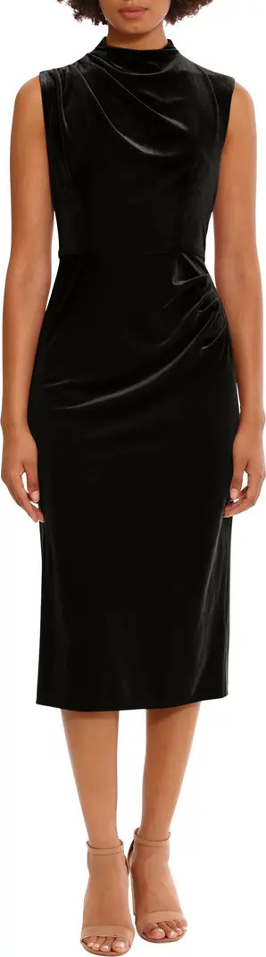 DONNA MORGAN FOR MAGGY Mock Neck Velvet Midi Dress | Nordstromrack | Nordstrom Rack