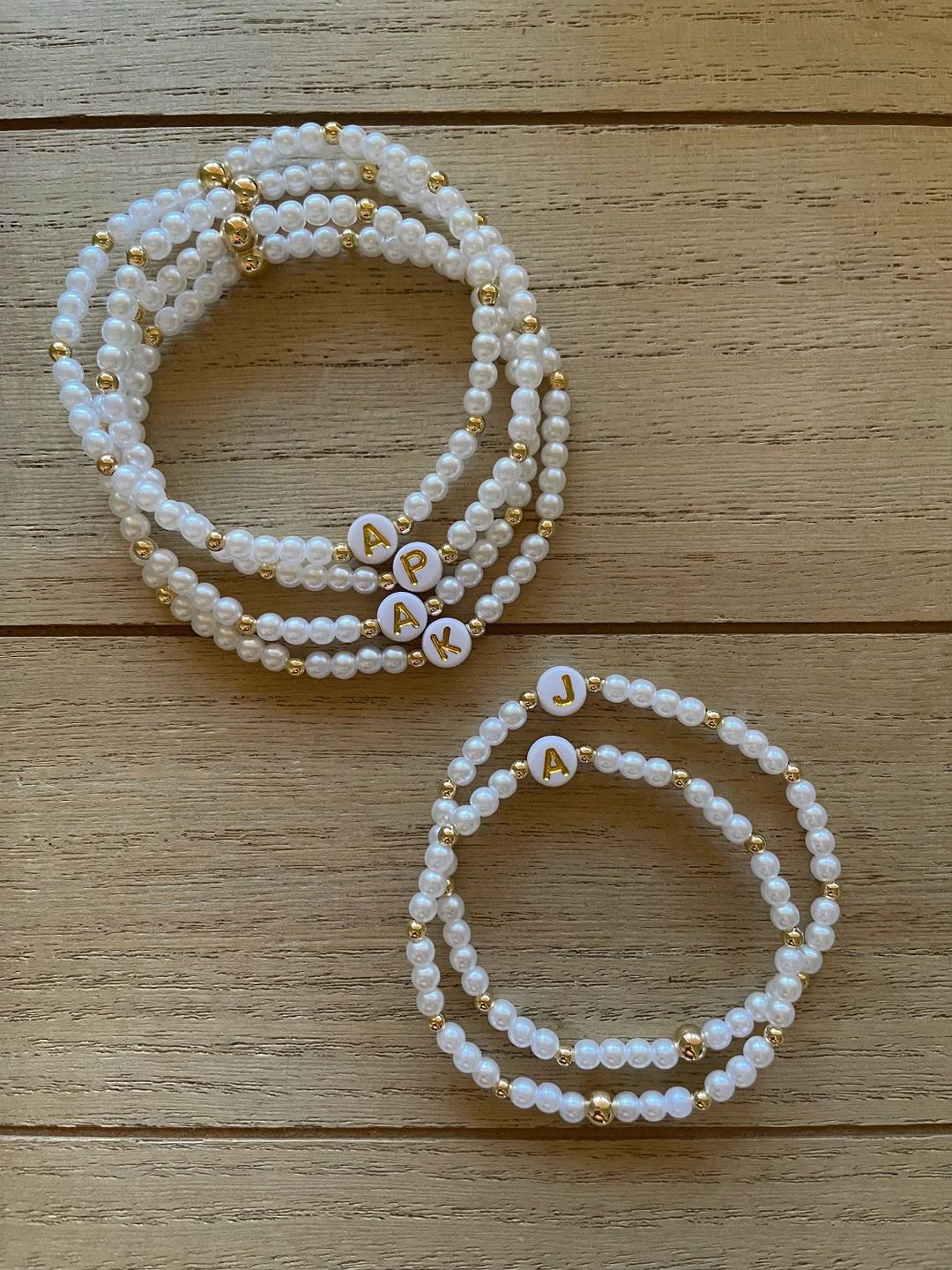 Pearl Initial Bracelets Dainty Beacelets Bridesmaid Proposal - Etsy | Etsy (US)