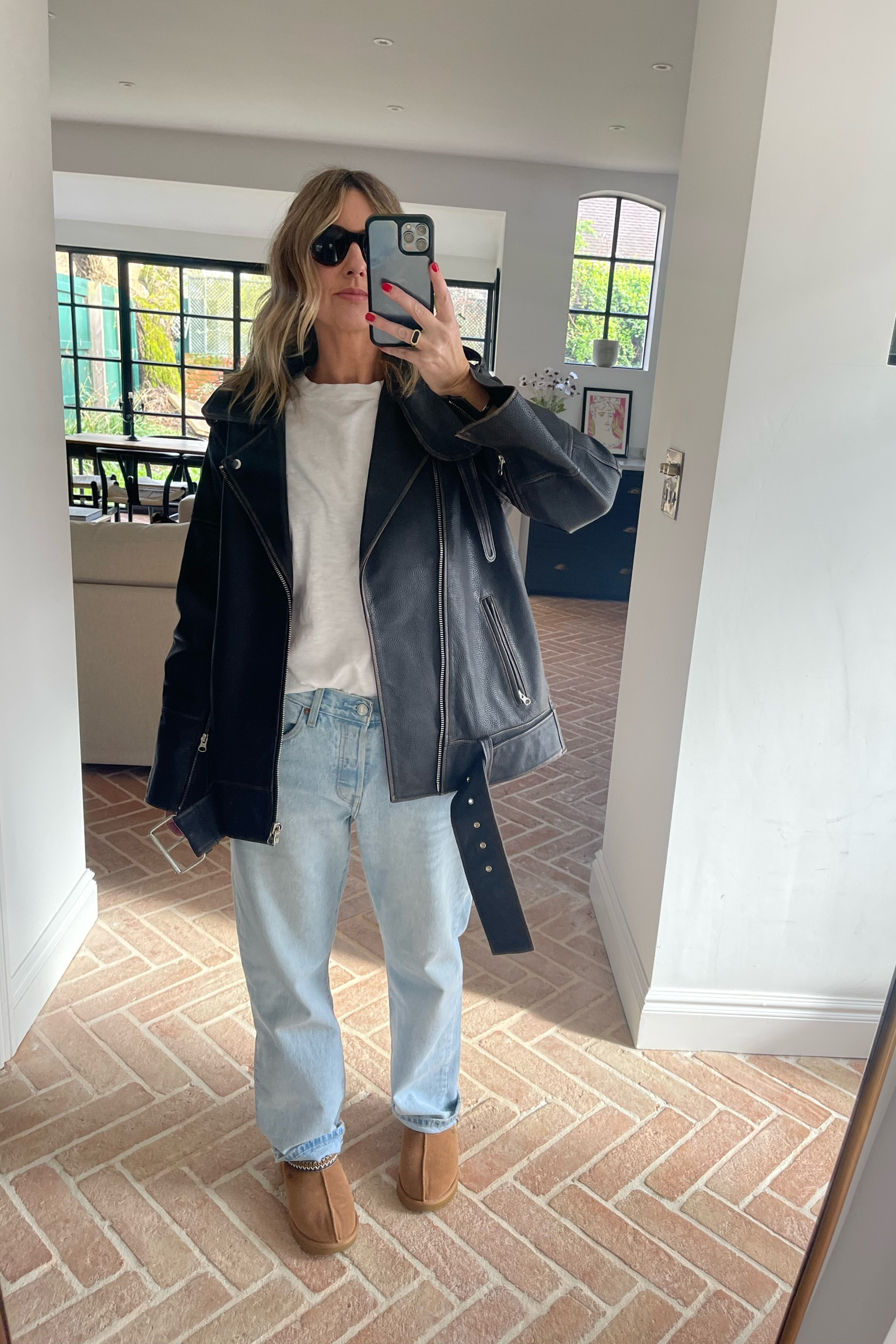 Levi’s 90s jeans, worn leather jackets, Ugg Tasman, white tee shirt | casual outfit | weekend outfit | vintage leather jacket | Levi’s | vintage Levi’s 

#LTKeurope #LTKstyletip #LTKfindsunder100