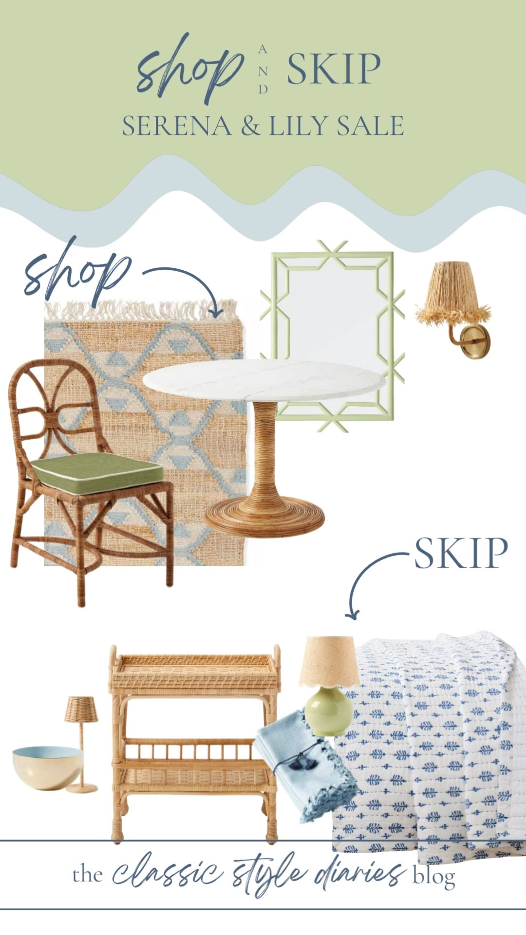 My suggestions for shopping during the Serena and Lily sale. 
Some of these picks are my FAVES and have been for so long. 

Green mirror, dining chair, jute rug, rattan sconce 

#LTKHome #LTKCyberWeek #LTKSaleAlert