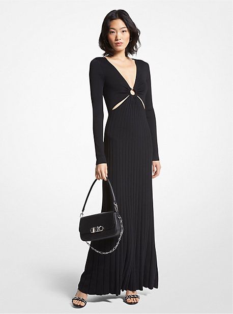 Stretch Knit Ring Maxi Dress | Michael Kors US