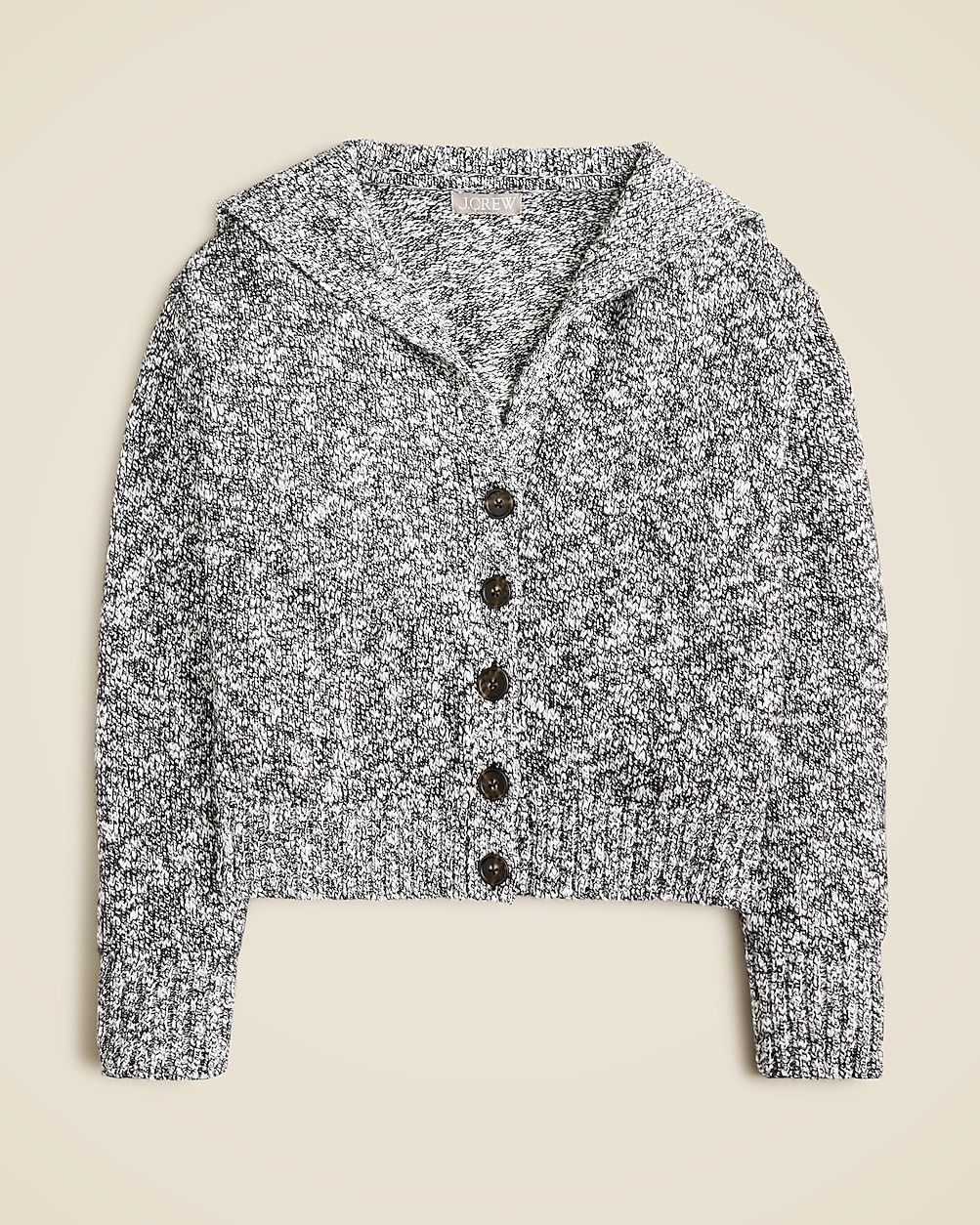 Sailor-collar cardigan sweater in marled yarn | J. Crew US