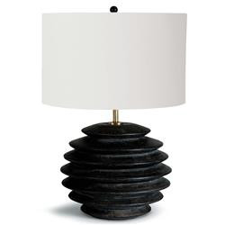 Regina Andrew Coastal Living Accordion Black Birch Wood Round Base Table Lamp | Kathy Kuo Home
