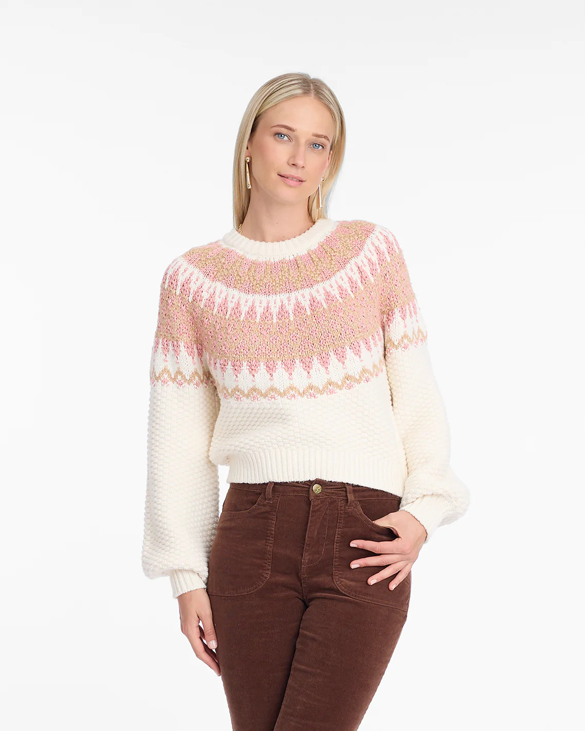 Fairisle Sweater in Magnolia White Multi | Draper James (US)