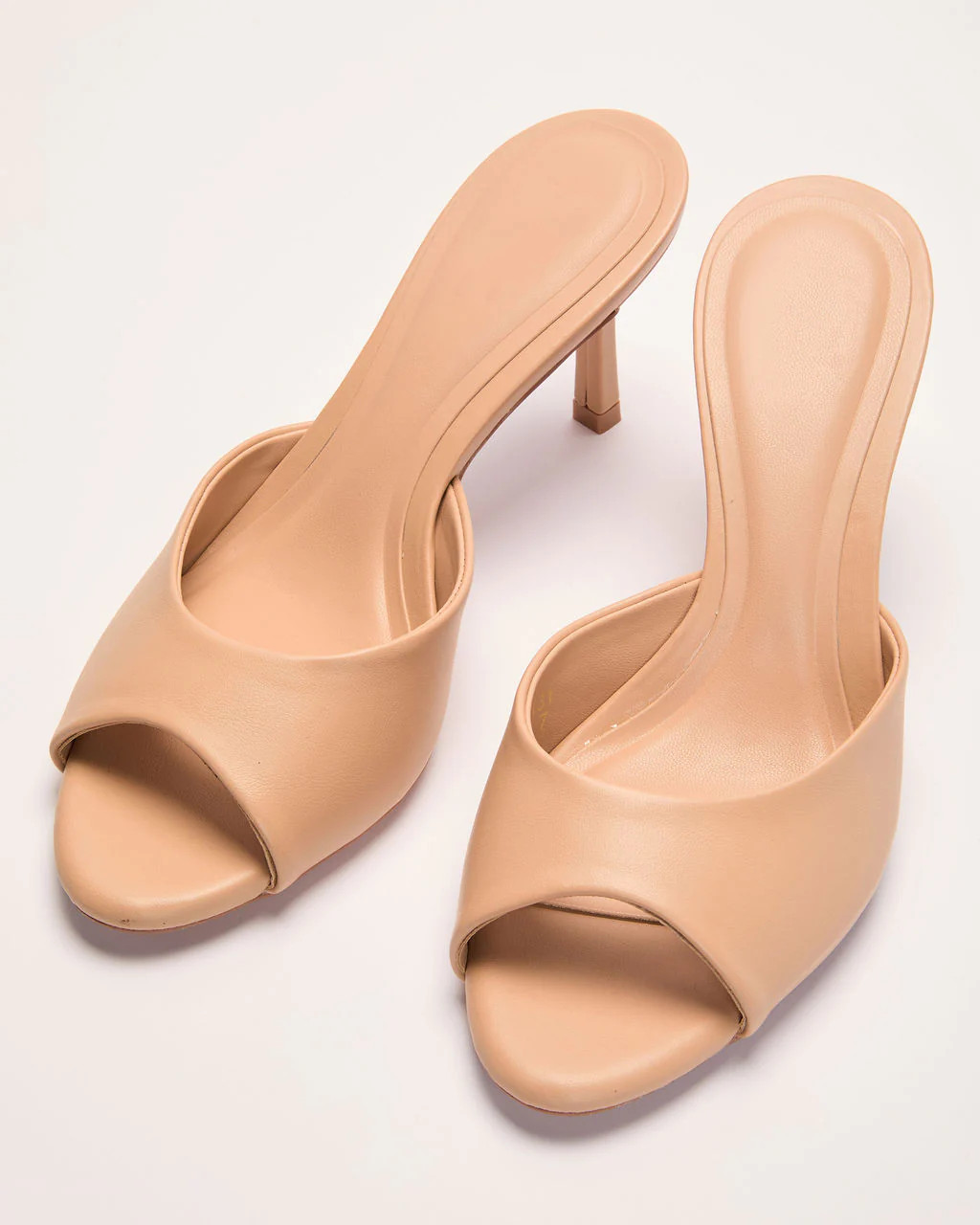 Liorra Vegan Leather Heeled Peep Toe Mules | VICI